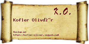 Kofler Olivér névjegykártya